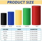 Set of 5 Color Cylinder Stand Covers, Spandex Pedestal Stand in Red Blue Yellow Green Black, alternate view 3