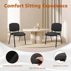 Set of 5 Pack Stackable Waiting Room Chairs Fabric Black Reception Chair Metal with Thickened Seat Back Cushion, alternate