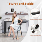 Set of 5 Pack Stackable Waiting Room Chairs Fabric Black Reception Chair Metal with Thickened Seat Back Cushion, alternate