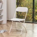 Set of 5 Pack, White Plastic Folding Chair Steel Frame Commercial High Capacity Event Chair Lightweight Set for, alternate