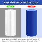 Set of 5 - Royal Blue Cylinder Pedestal Stand Covers in Royal Blue, alternate view 5