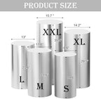 Set of 5 - Silver Cylinder Pedestal Stand Covers in Silver, alternate view 3