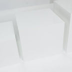 Set of 5 White Acrylic Cake Risers, Square Dessert Display Stands for Buffets & Events - 4"-12" Tall x 8.5"-12", alternate