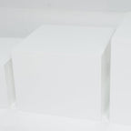Set of 5 White Acrylic Cake Risers, Square Dessert Display Stands for Buffets & Events - 4"-12" Tall x 8.5"-12", alternate