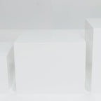 Set of 5 White Acrylic Cake Risers, Square Dessert Display Stands for Buffets & Events - 4"-12" Tall x 8.5"-12", alternate