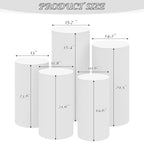 Set of 5 White Cylinder Stand Covers in fuchsia, pink, black, white, brown, green, baby blue, alternate view 3
