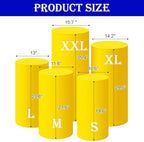 Set of 5 - Yellow Cylinder Pedestal Stand Covers in Yellow, alternate view 2