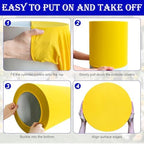Set of 5 - Yellow Cylinder Pedestal Stand Covers in Yellow, alternate view 5