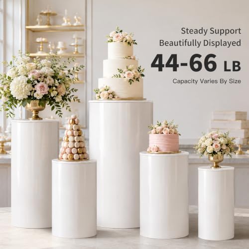 Set of 5pcs Round Cylinder Pedestal Stands, alternate view 4