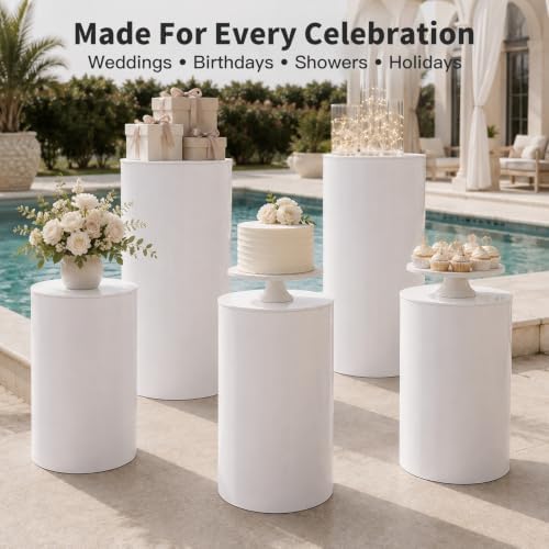 Set of 5pcs Round Cylinder Pedestal Stands, alternate view 6