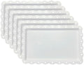 Set of 6 Plastic Serving Trays Food Tray - 14" x 9" Rectangle Serving Platter for Party Cafeteria Kitchen