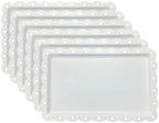 Set of 6 Plastic Serving Trays Food Tray - 14" x 9" Rectangle Serving Platter for Party Cafeteria Kitchen
