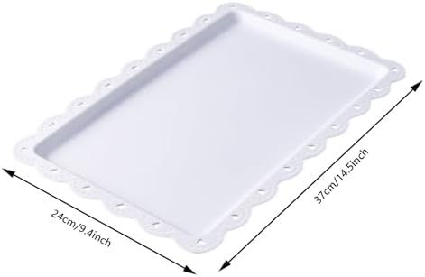 Set of 6 Plastic Serving Trays Food Tray - 14" x 9" Rectangle Serving Platter for Party Cafeteria Kitchen, alternate view 3