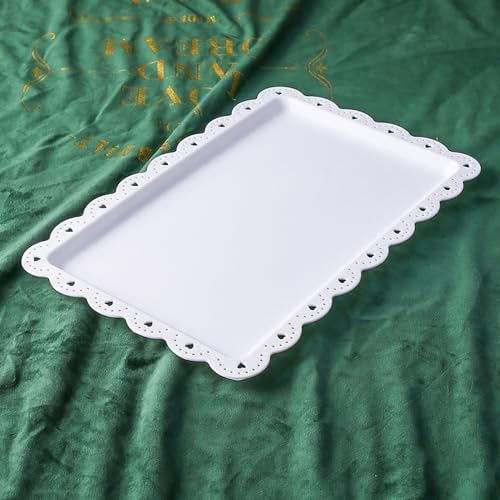 Set of 6 Plastic Serving Trays Food Tray - 14" x 9" Rectangle Serving Platter for Party Cafeteria Kitchen, alternate view 4
