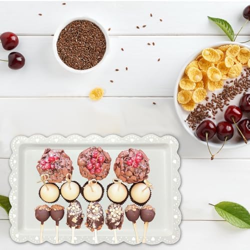 Set of 6 Plastic Serving Trays Food Tray - 14" x 9" Rectangle Serving Platter for Party Cafeteria Kitchen, alternate view 6