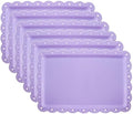 Set of 6 Plastic Serving Trays Food Tray - 14" x 9" Rectangle Serving Platter for Party Cafeteria Kitchen