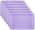 Set of 6 Plastic Serving Trays Food Tray - 14" x 9" Rectangle Serving Platter for Party Cafeteria Kitchen