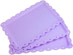 Set of 6 Plastic Serving Trays Food Tray - 14" x 9" Rectangle Serving Platter for Party Cafeteria Kitchen, alternate view 4