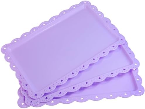 Set of 6 Plastic Serving Trays Food Tray - 14" x 9" Rectangle Serving Platter for Party Cafeteria Kitchen, alternate view 4