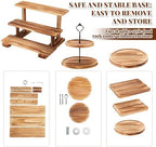 Set of 6 Rustic Wood Dessert Table Display Set - Cake Stands, Tiered Cupcake Tower & Serving Trays for Wedding, alternate