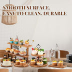 Set of 6 Rustic Wood Dessert Table Display Set - Cake Stands, Tiered Cupcake Tower & Serving Trays for Wedding, alternate