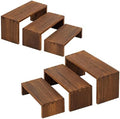 Set of 6 Tiered Shelf Organizer, 3 Tier Wooden Display Stand for Tabletop Display, Desk Shelf Organizer for