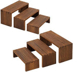 Set of 6 Tiered Shelf Organizer, 3 Tier Wooden Display Stand for Tabletop Display, Desk Shelf Organizer for