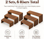 Set of 6 Tiered Shelf Organizer, 3 Tier Wooden Display Stand for Tabletop Display, Desk Shelf Organizer for, alternate view 3