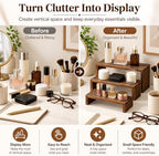 Set of 6 Tiered Shelf Organizer, 3 Tier Wooden Display Stand for Tabletop Display, Desk Shelf Organizer for, alternate view 5