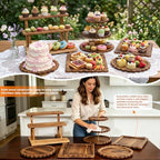 Set of 6 Wooden Dessert Display Table Set with 3-Tier Cupcake Stand, alternate view 4