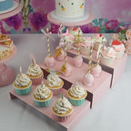 Set of 8 Pink Cake Stands Donut Holder Round Metal Dessert Display Risers Cupcake Stand Serving Platter for, alternate view 5