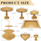 Set of 9 Cake Stands Metal Cupcake Stand Set Multiple Styles Candy Fruit Display Tower Dessert Plate Cake, alternate view 2