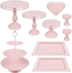 Set of 9 Cake Stands Metal Cupcake Stand Set Multiple Styles Candy Fruit Display Tower Dessert Plate Cake