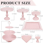 Set of 9 Cake Stands Metal Cupcake Stand Set Multiple Styles Candy Fruit Display Tower Dessert Plate Cake, alternate view 2