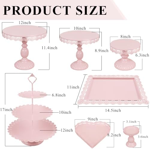 Set of 9 Cake Stands Metal Cupcake Stand Set Multiple Styles Candy Fruit Display Tower Dessert Plate Cake, alternate view 2