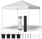 Shades 10x10 Pop Up Canopy, Heavy Duty Beach Tent with Carrying Bag for Easy Moving, Sun Shelter for Parties
