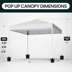 Shades 10x10 Pop Up Canopy, Heavy Duty Beach Tent with Carrying Bag for Easy Moving, Sun Shelter for Parties, alternate view