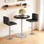 Shahoo Bar Table, Adjustable Height Pub Table 27.4-36 Inches, Cocktail Table for Bar, Bistro, Café, Home, Silver, alternate