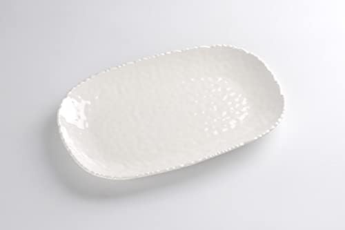 Shatterproof Melamine Medium Serving Platter, 14 x 9 Inch, Food, Freezer, Dishwasher Safe, White in 14 x 9 Inch