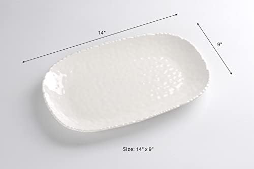 Shatterproof Melamine Medium Serving Platter, 14 x 9 Inch, Food, Freezer, Dishwasher Safe, White in 14 x 9 Inch, alternate
