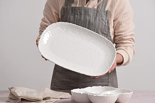 Shatterproof Melamine Medium Serving Platter, 14 x 9 Inch, Food, Freezer, Dishwasher Safe, White in 14 x 9 Inch, alternate
