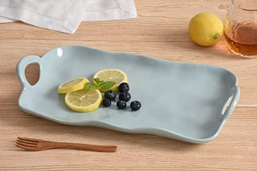 Shatterproof Melamine Small Platter in 13.5 x 7.75 inches in Frost Blue, alternate view 7