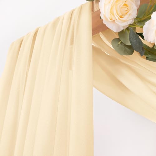 Sheer Gauze Wedding Arch Draping Fabric 29" x 20 FT 1 Panel Champagne in Champagne, alternate view 2
