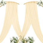 Sheer Gauze Wedding Arch Draping Fabric 29" x 20 FT 1 Panel Champagne in Champagne, alternate view 4