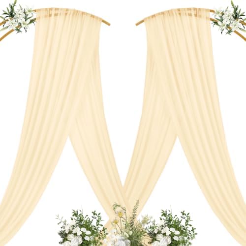 Sheer Gauze Wedding Arch Draping Fabric 29" x 20 FT 1 Panel Champagne in Champagne, alternate view 4