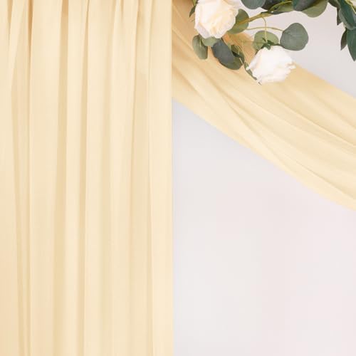 Sheer Gauze Wedding Arch Draping Fabric 29" x 20 FT 1 Panel Champagne in Champagne, alternate view 6