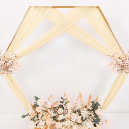 Sheer Gauze Wedding Arch Draping Fabric 29" x 20 FT 1 Panel Champagne in Champagne, alternate view 7