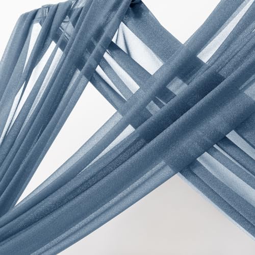 Sheer Gauze Wedding Arch Draping Fabric 29" x 20 FT 1 Panel Dusty Blue in Dusty Blue, alternate view 3