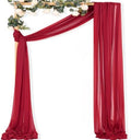 Sheer Gauze Wedding Arch Draping Fabric 29" x 20 FT 1 Panel Red in Red