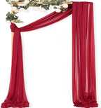 Sheer Gauze Wedding Arch Draping Fabric 29" x 20 FT 1 Panel Red in Red